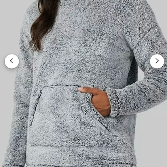 WOMEN'S SOFT SHERPA PULLOVER HOODIE - BLACK MARLED HEATHER - Picture 4 of 4